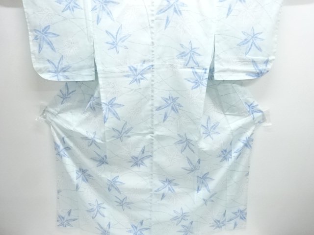JAPANESE KIMONO FOR SUMMER / TSUMUGI / MAPLE LEAVES